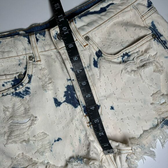 The Kooples Womens Distressed Bleached Denim Shorts Size 1 Grunge Butterfly - Picture 10 of 16